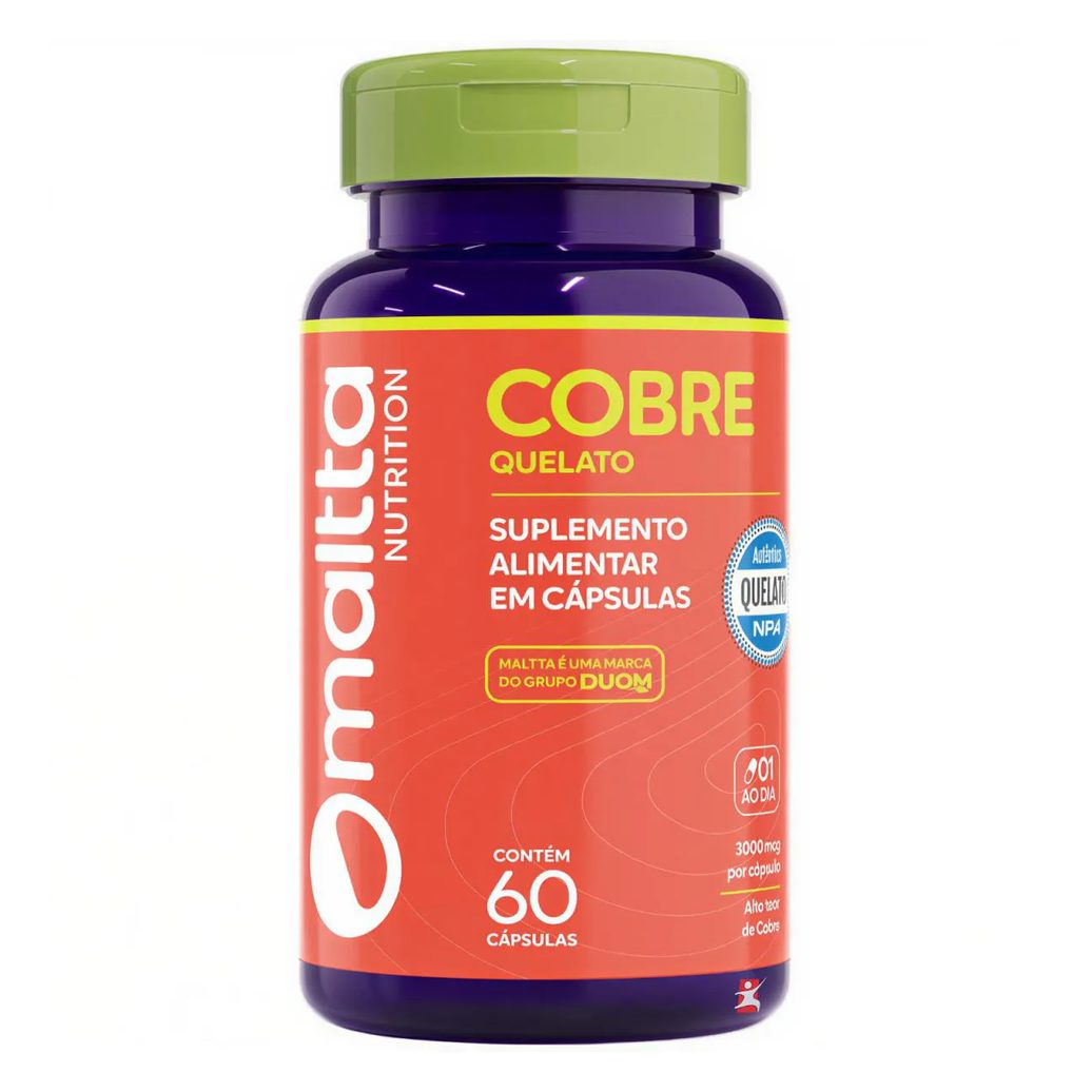 Cobre Quelato Super Concentrado Selo Npa 60 Cápsulas 1 ao Dia – Maltta Nutrition