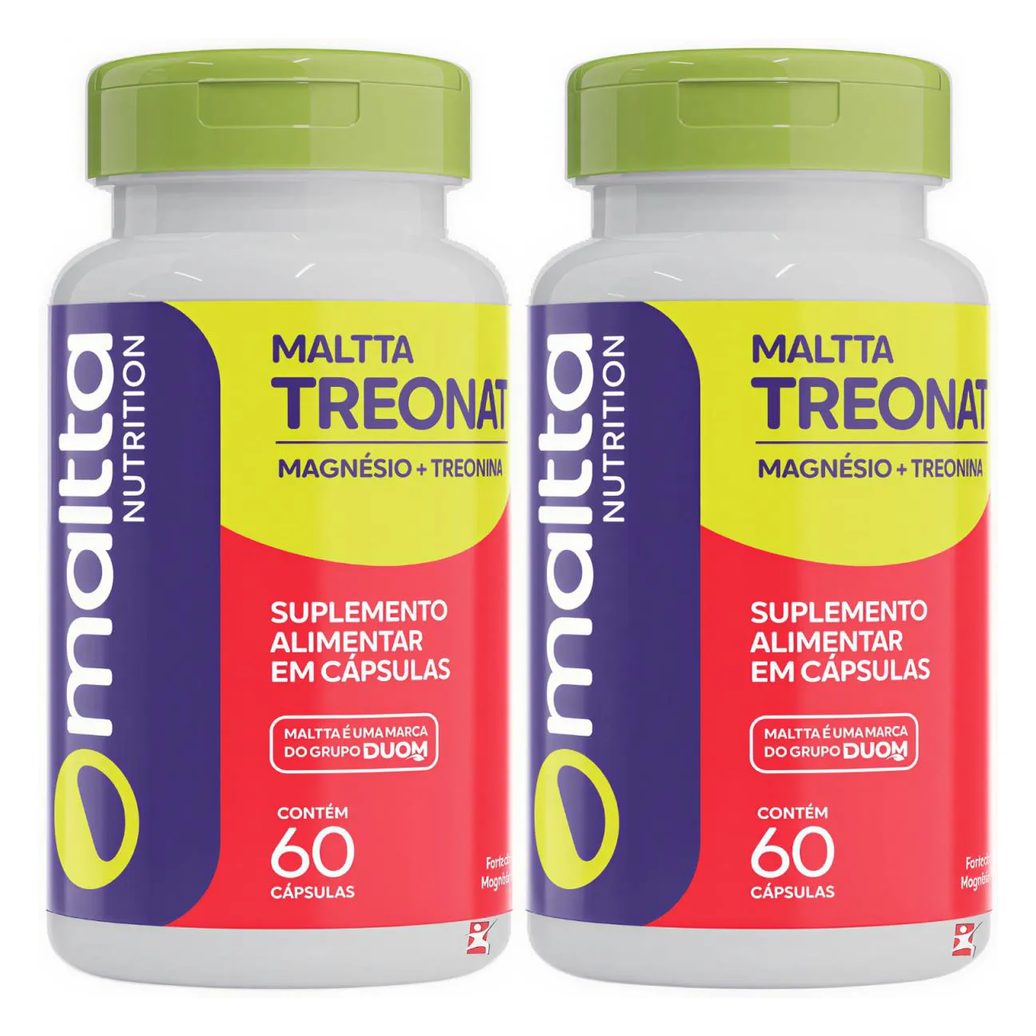 Kit 2 Maltta Treonat Memória - Magnésio + Treonina Total 120 Cápsulas - Maltta Nutrition