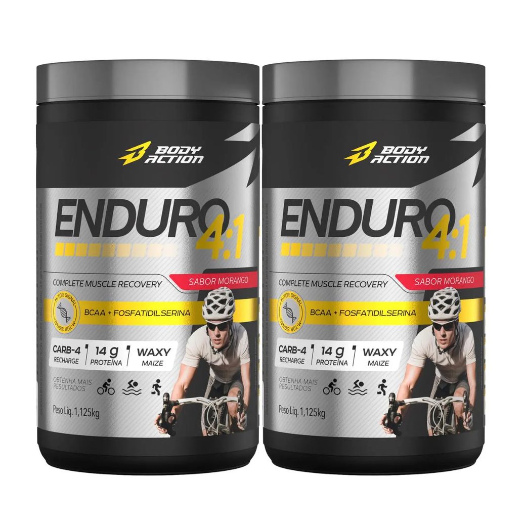 2X Pós Treino Enduro 4:1 Body Action Morango 1,125Kg