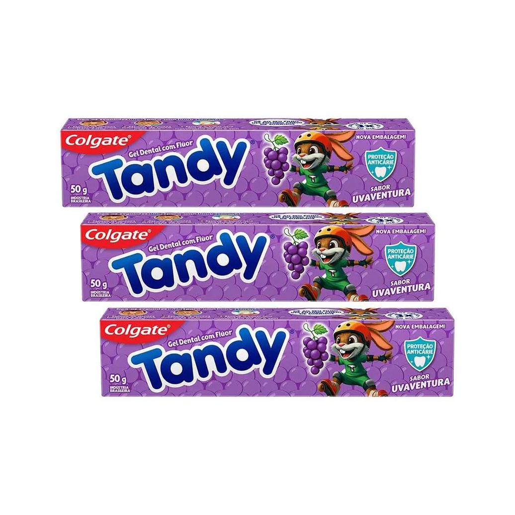 Kit 3 Cremes Dentais Infantis Colgate Tandy Uva Ventura 50G