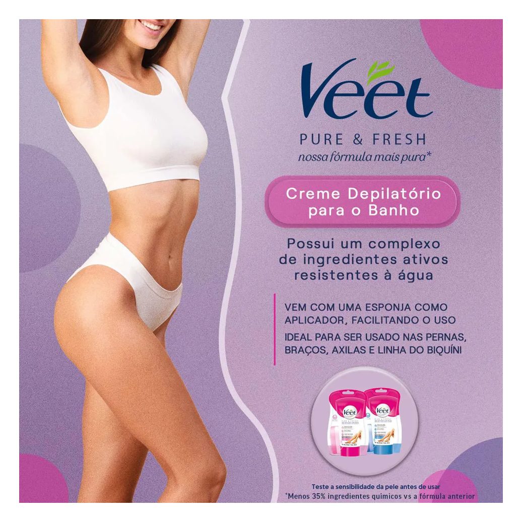 Creme Depilatório para Banho Veet Pure & Fresh 150ml