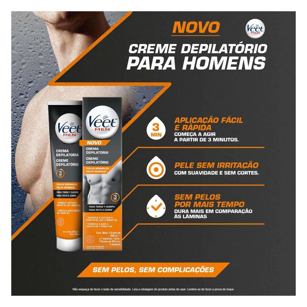 Creme Depilatório Veet Men Pele Normal 200ml