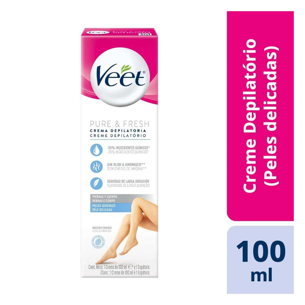 Creme Depilatório Veet Pure & Fresh Pele Sensível 100ml