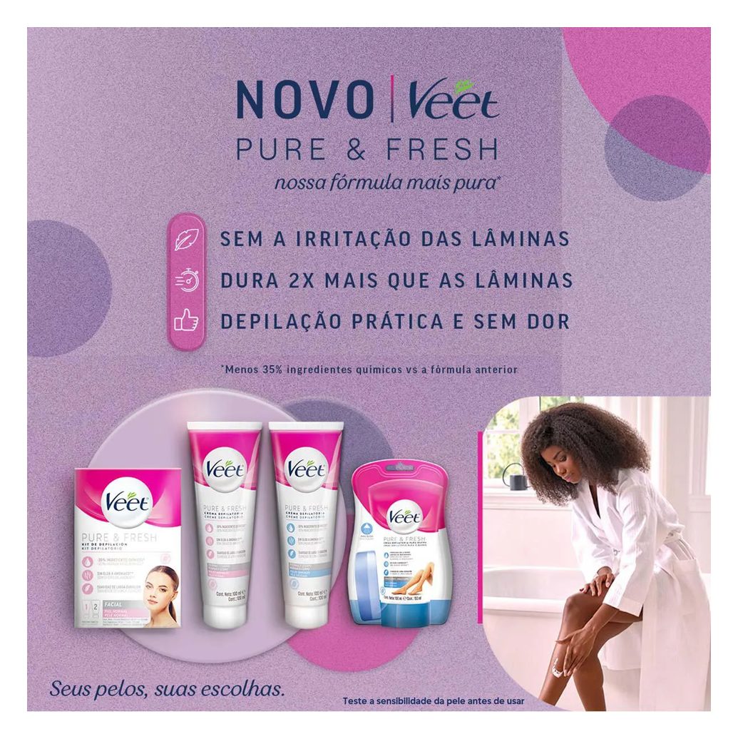 Creme Depilatório Veet Pure & Fresh Pele Sensível 200ml