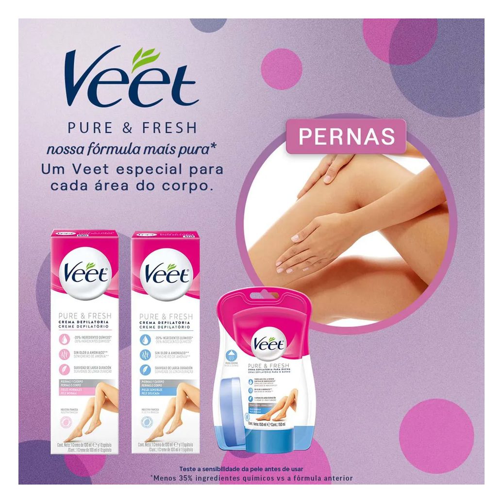 Creme Depilatório Veet Pure & Fresh Pele Sensível 200ml