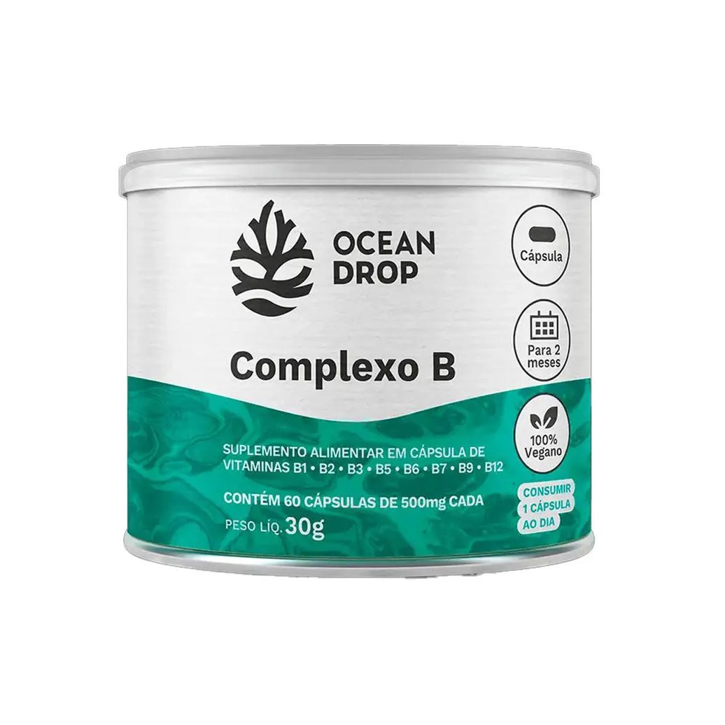 Complexo B Suplemento 500Mg - 60 Caps - Ocean Drop