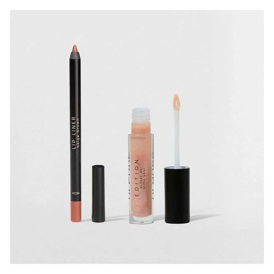 Kit Lápis de Contorno Labial Nude + Brilho Labial Transparente Océane Edition (2 Produtos)