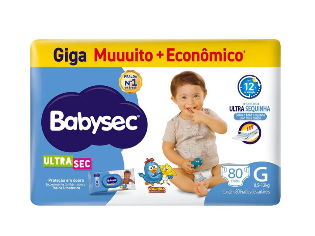 Fralda Babysec Galinha Pintadinha Ultra Giga G 80 Unidades