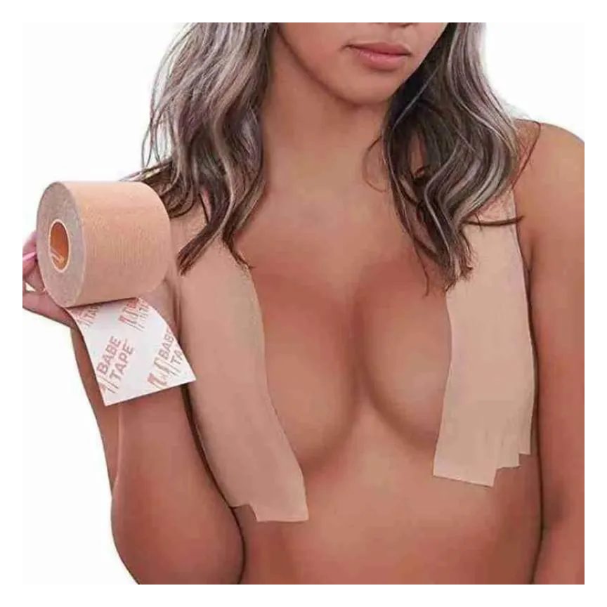 Fita Adesiva Levanta Peito Seios Sutia Invisivel Push Up Bege