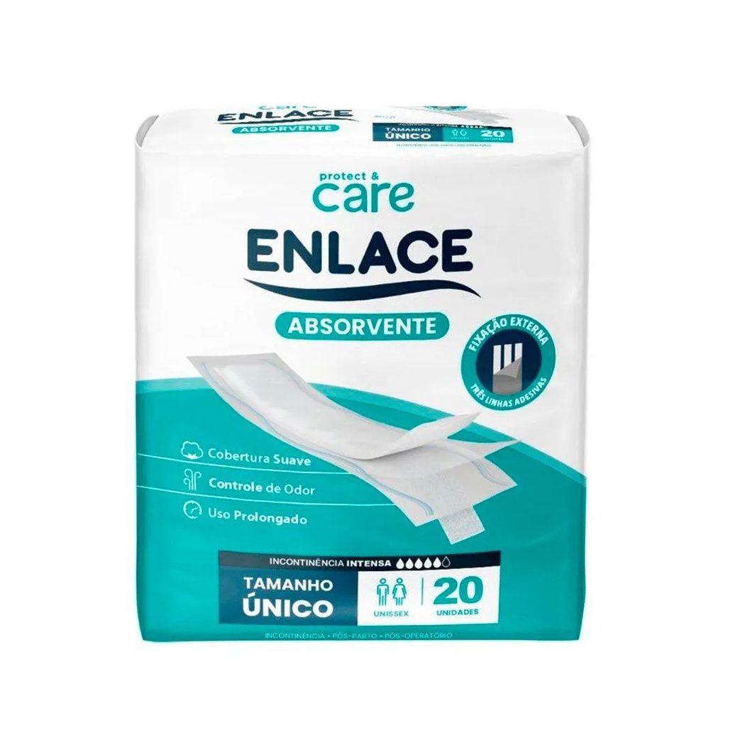 Absorvente Enlace Adulto Care - Embalagem com 20 Unidades