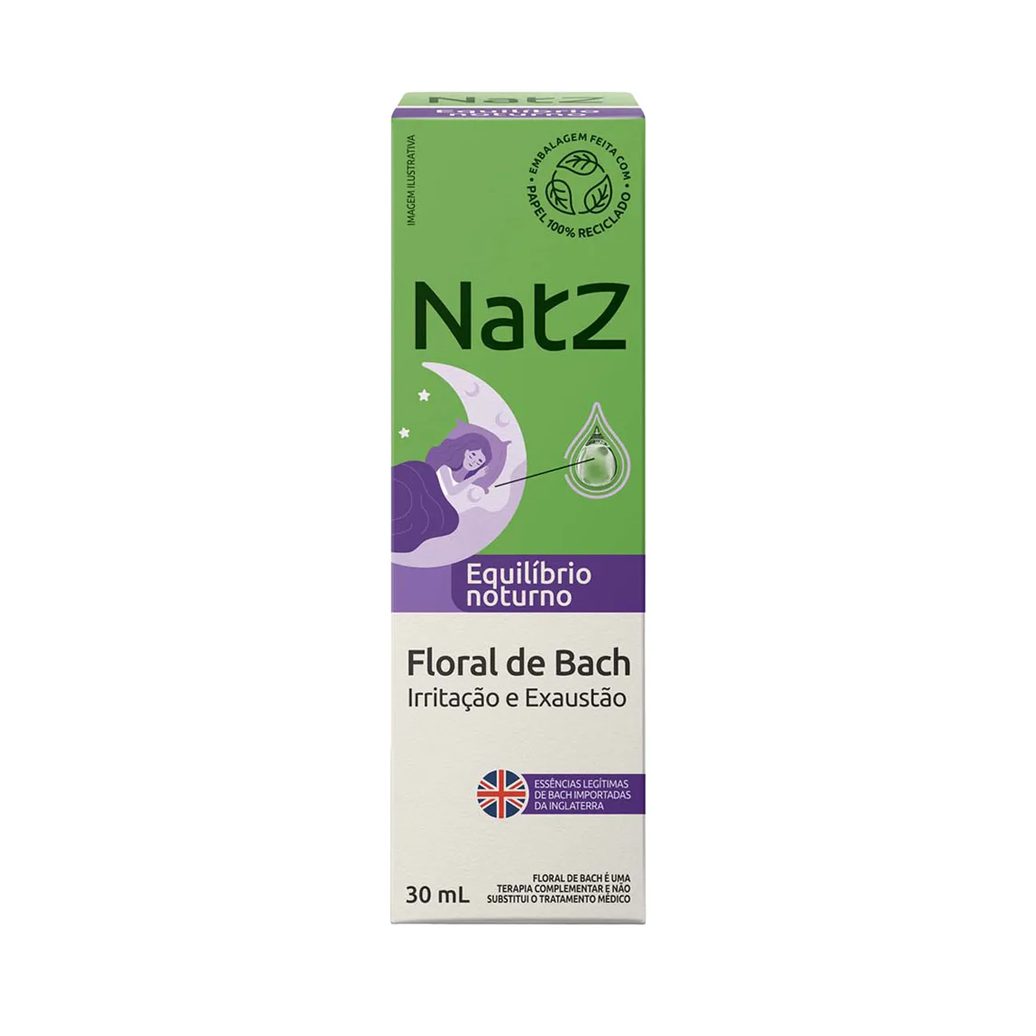 Floral de Bach Natz Equilíbrio Noturno para Irritação e Exaustão 30ml