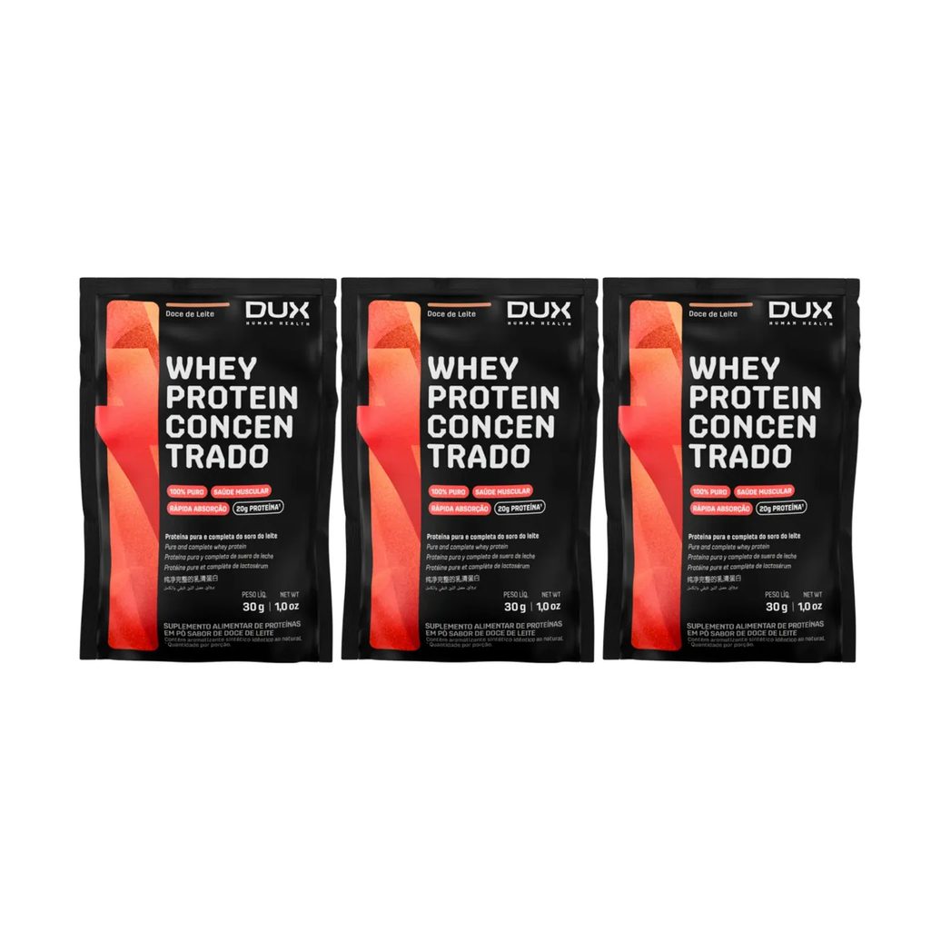 Kit Whey Protein Concentrado Dux Doce de Leite 30g 3 sachês