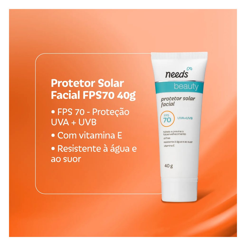 Kit Protetor Solar Needs Facial FPS 70 40g + Corporal FPS 50 Aerossol 200ml