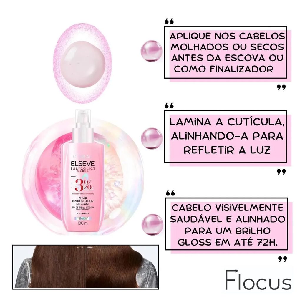 Elseve Sérum Capilar Prolongador de Gloss Glycoli 100Ml