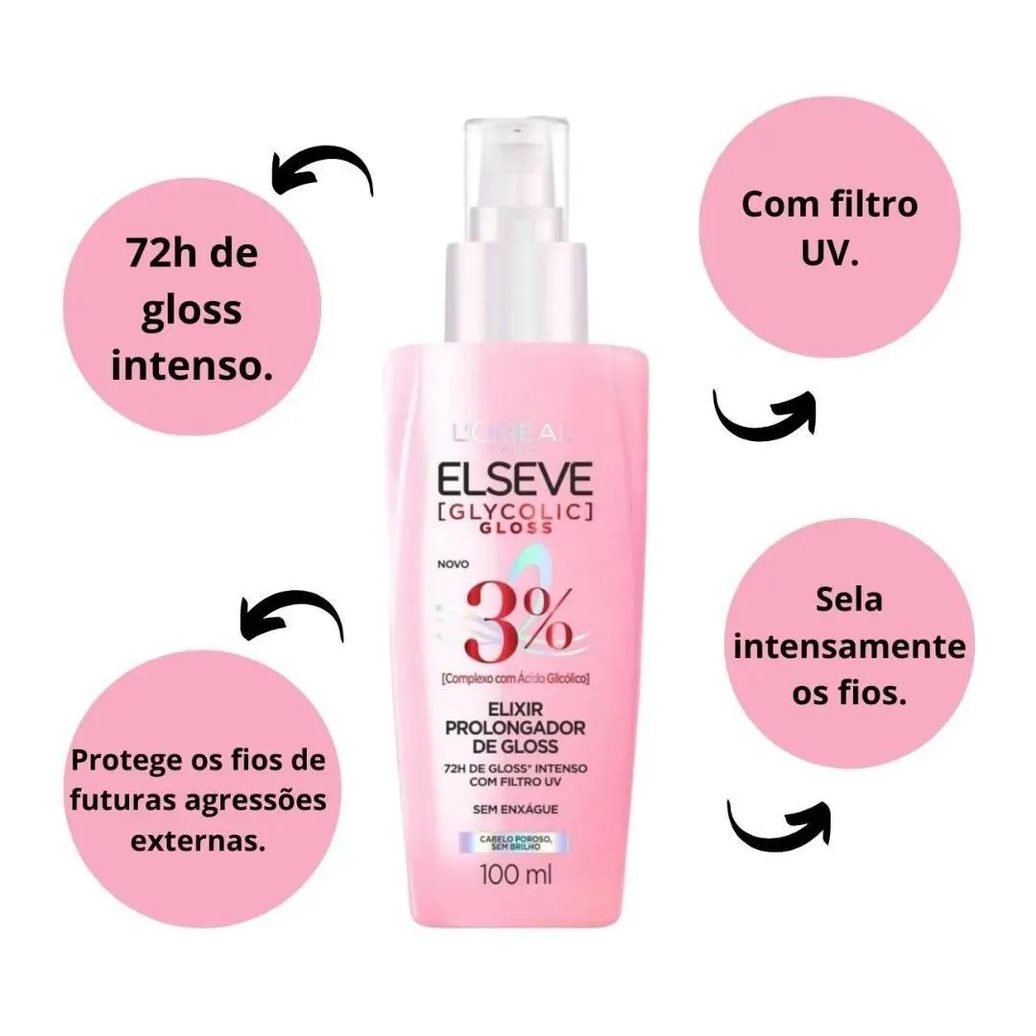 Elseve Sérum Capilar Prolongador de Gloss Glycoli 100Ml