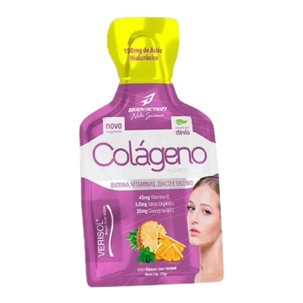 Colágeno Verisol em Gel - 1 Sachê 25G Abacaxi com Hortelã - Bodyaction