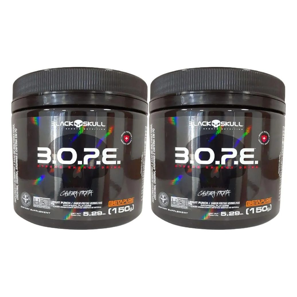 Kit 2X Bope Beta Pure - 150G Frutas Vermelhas - Black Skull