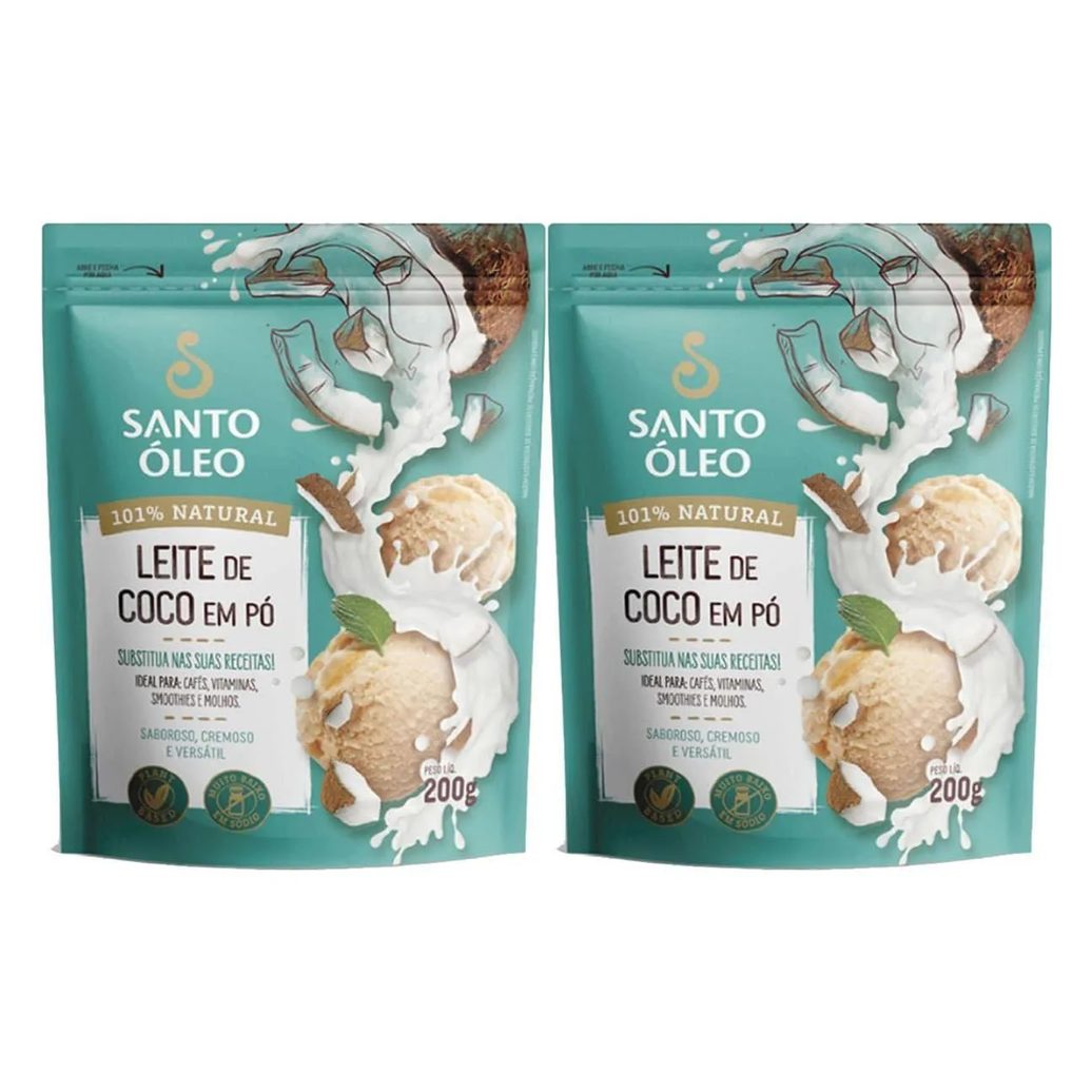 Kit 2X Leite de Coco em Pó - 200G - Santo Óleo