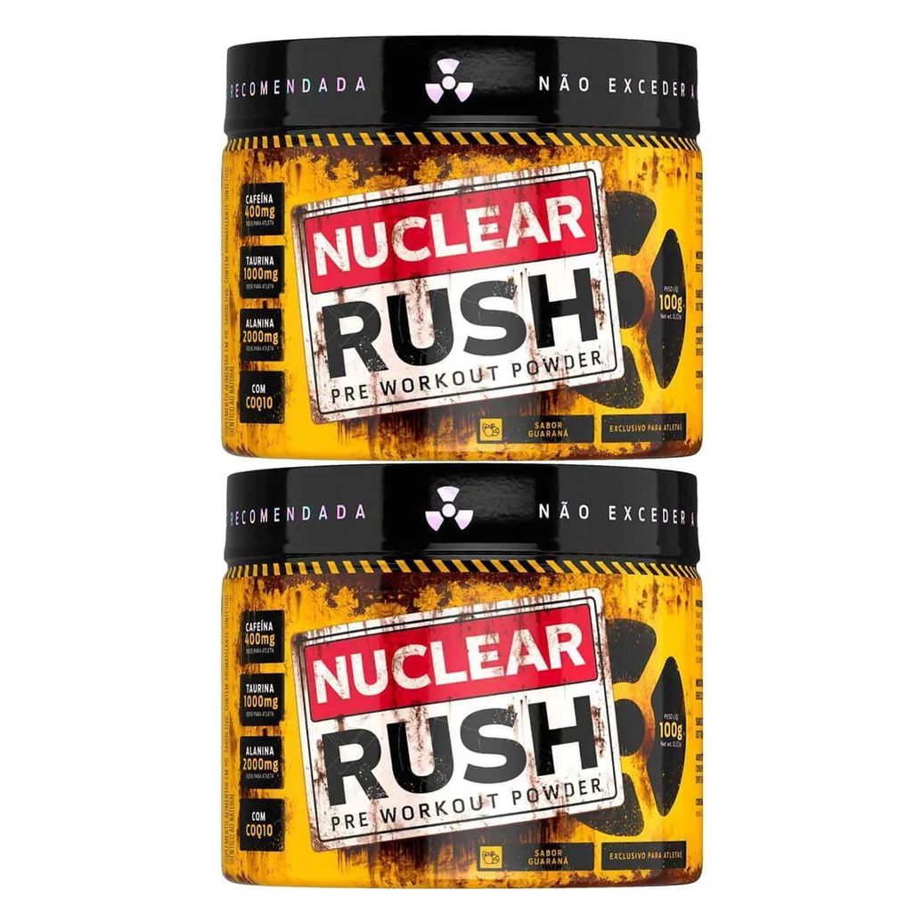 Kit 2X Nuclear Rush Pre Workut Powder - 100G Guaraná - Bodyaction