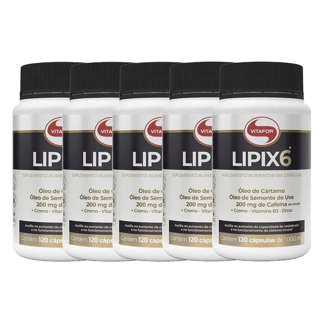 Kit 5X Lipix6 - 120 Cápsulas - Vitafor