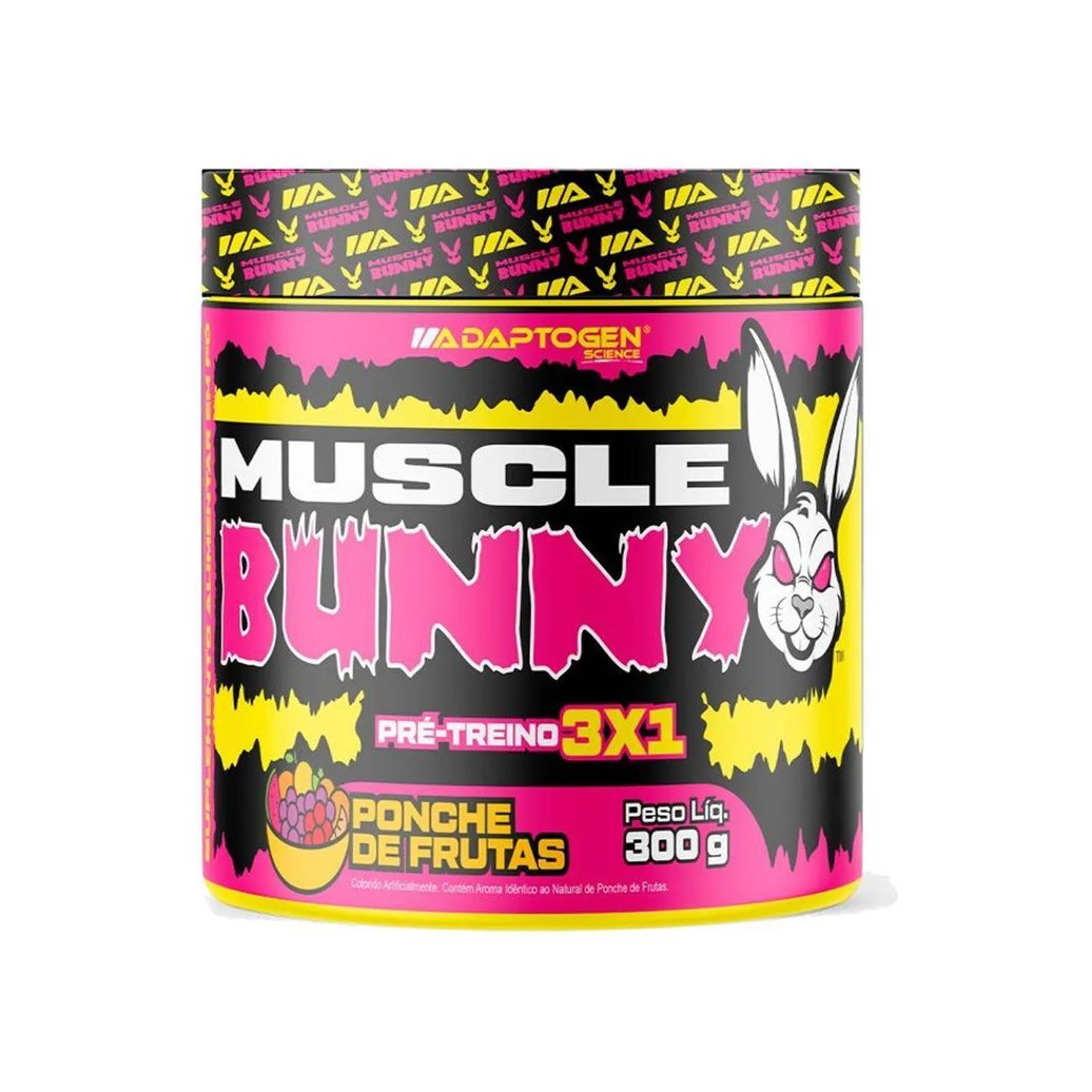 Muscle Bunny Pré-Treino - 300G Ponche de Frutas - Adaptogen