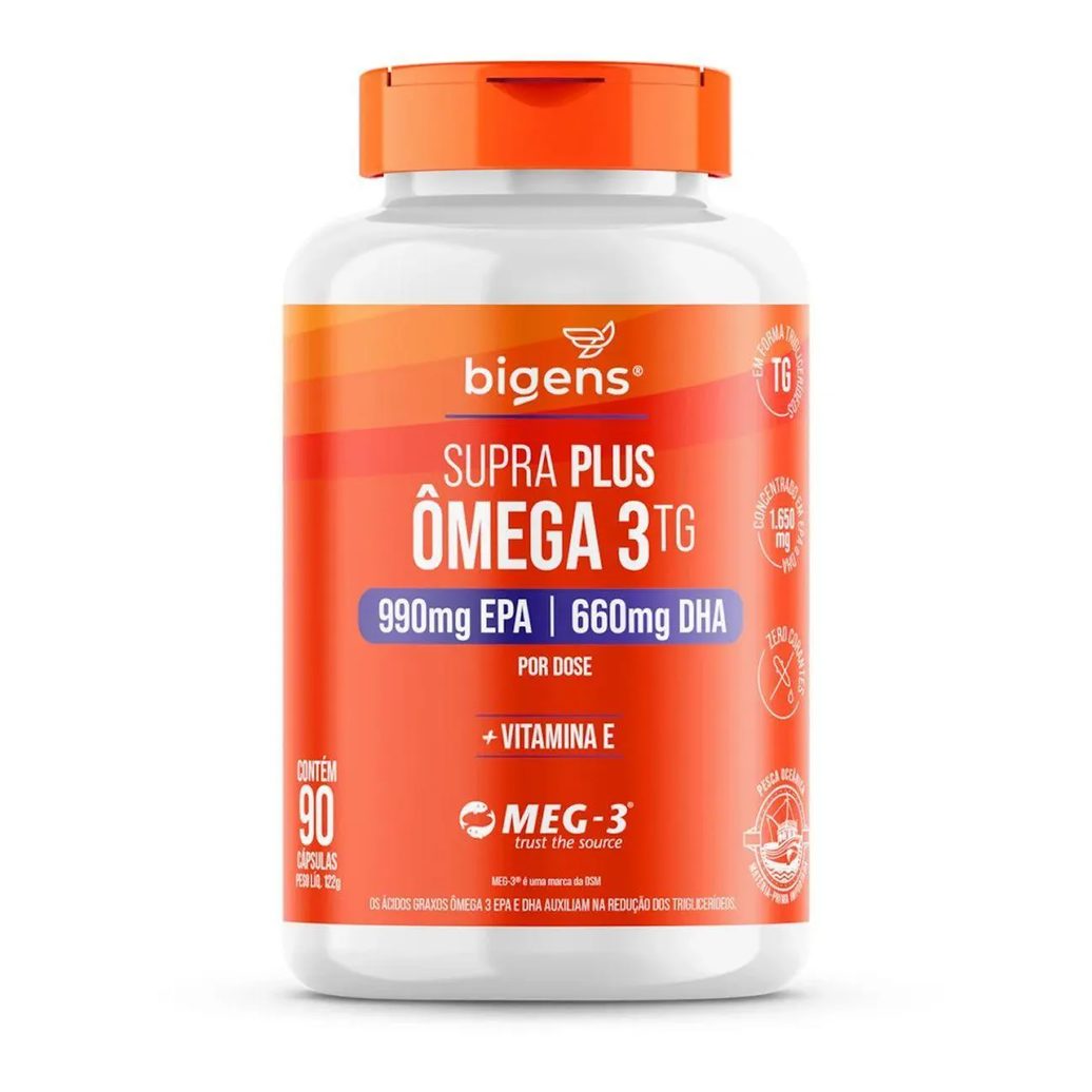 Supra Plus Omega 3 + Vitamina e - 90 Cápsulas - Bigens