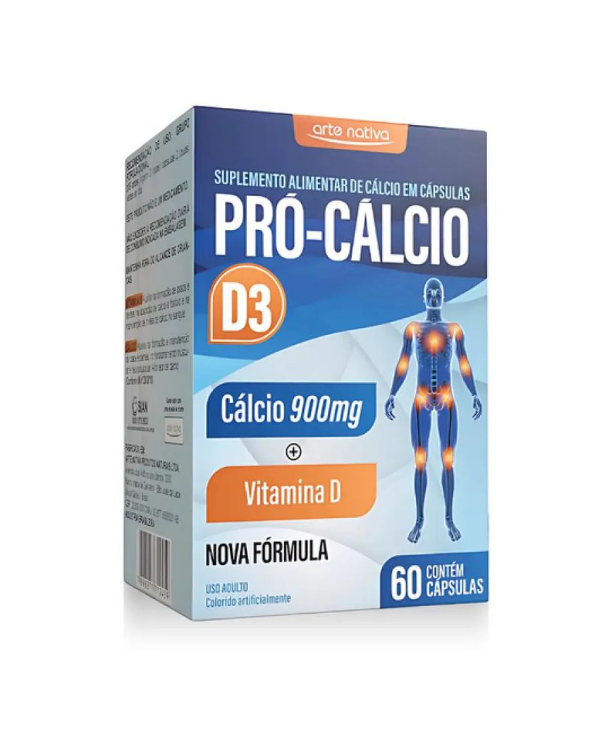 Cálcio 900G + D3 Pró-Cálcio C/60 Cápsulas Arte Nativa
