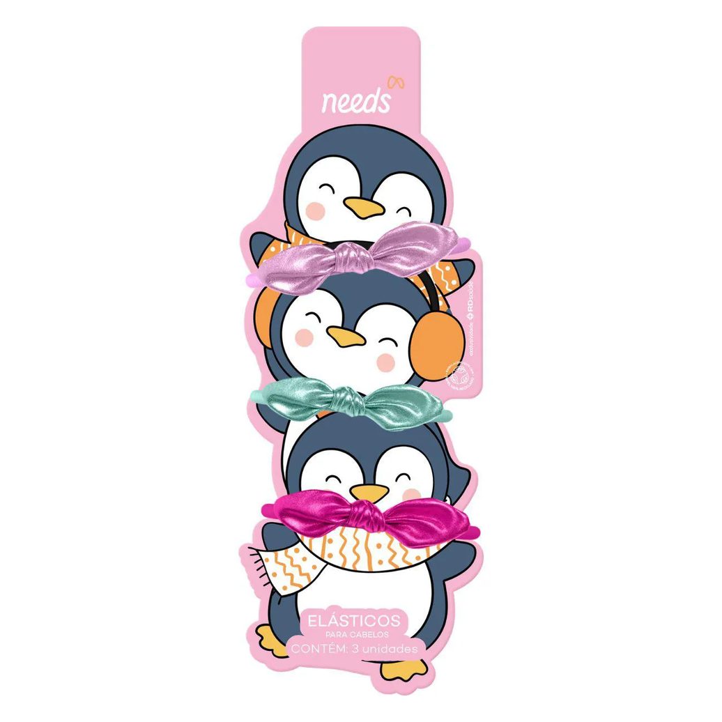 Elástico para Cabelos Needs Pinguim 3 unidades