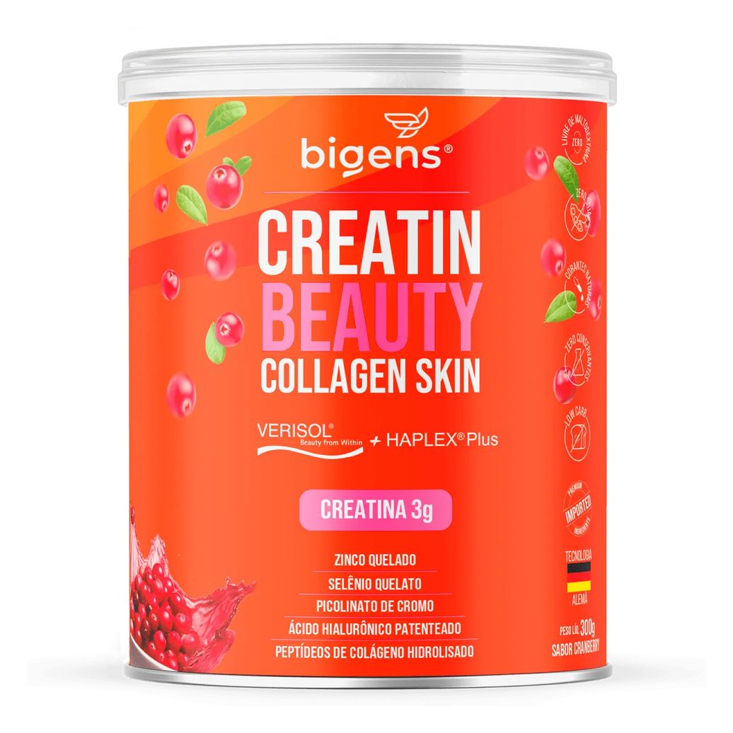 Creatin Beauty Collagen Skin: Verisol®+Haplex®Plus+Creatina Zinco, Selênio, Cromo, Ác.Hialu | Bigens