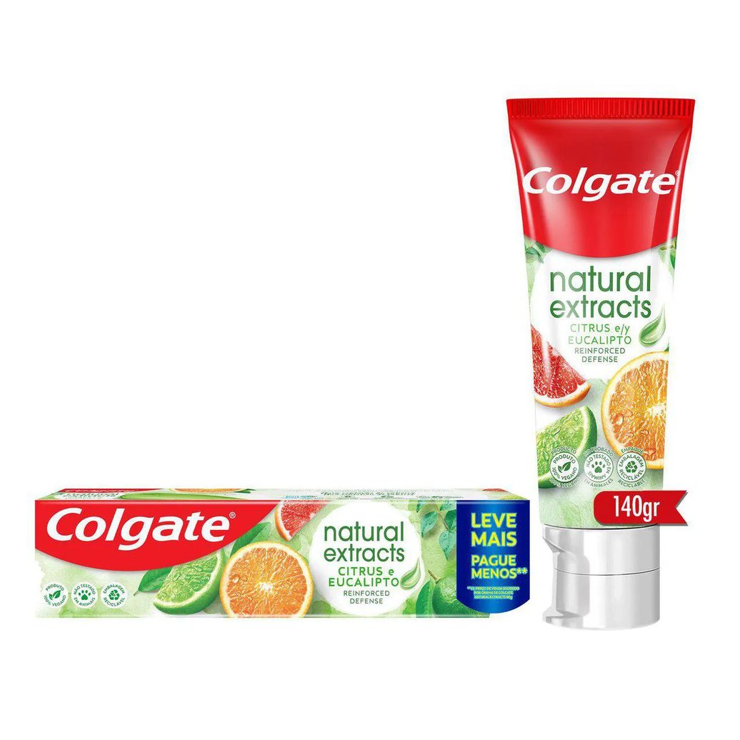 Creme Dental Colgate Natural Extracts Defesa Reforçada Citrus e Eucalipto 140g