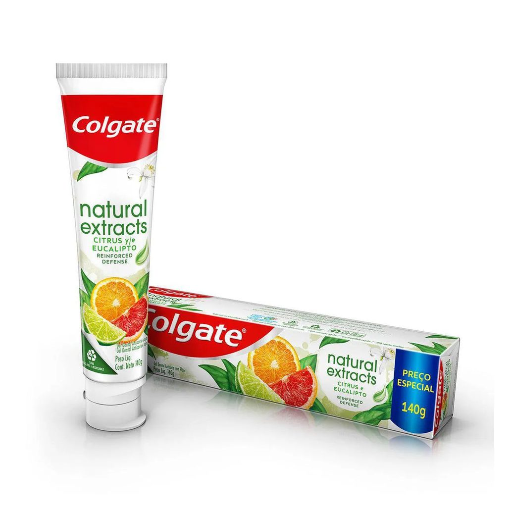 Creme Dental Colgate Natural Extracts Defesa Reforçada Citrus e Eucalipto 140g