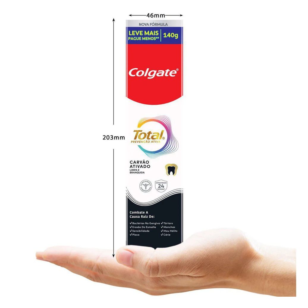 Creme Dental Colgate Total Carvão Ativado 140g