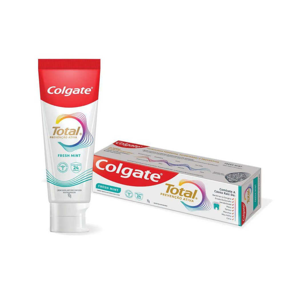 Creme Dental Colgate Total Prevenção Ativa Fresh Mint 90g