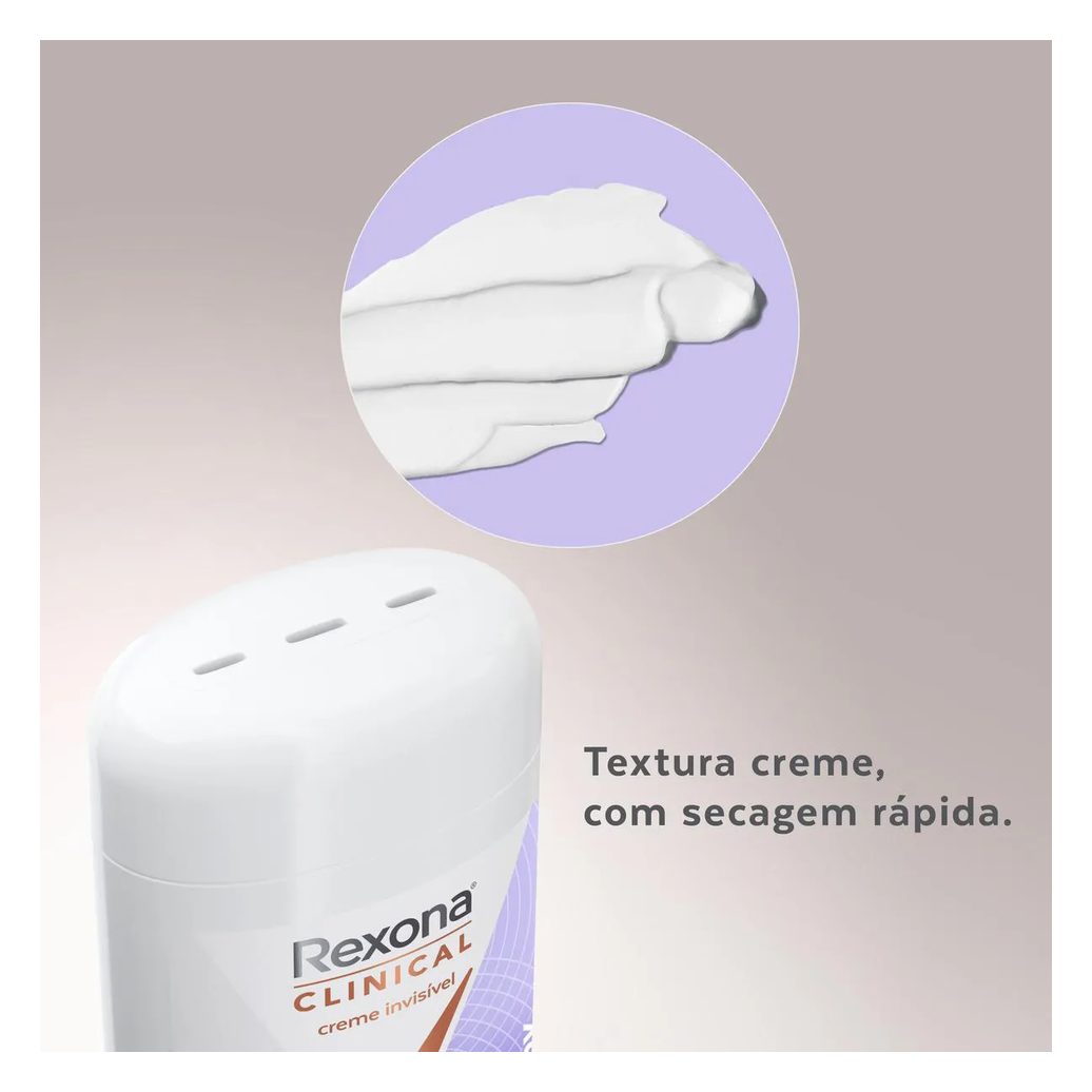 Desodorante Antitranspirante Stick Creme Rexona Clinical Extra Dry Feminino 96h 58g