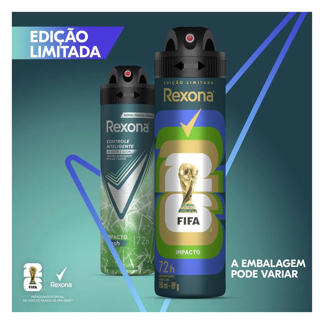 Desodorante Antitranspirante Aerosol Rexona Men Impacto 72h 150ml