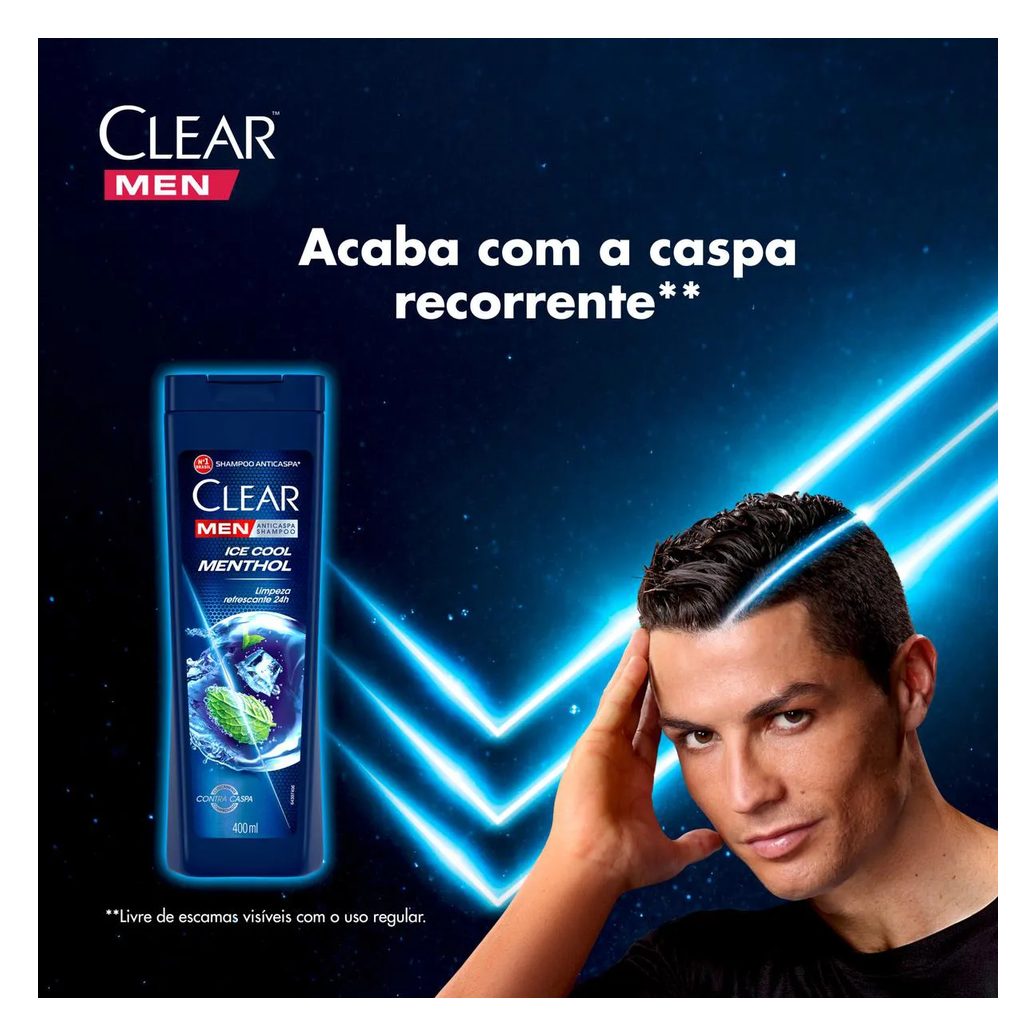 Shampoo Anticaspa Clear Men Ice Cool Menthol 400ml