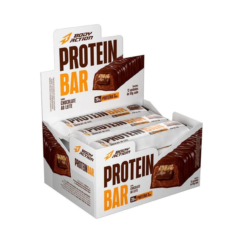 Protein Bar - 12 Unidades de 55G Chocolate ao Leite - Bodyaction