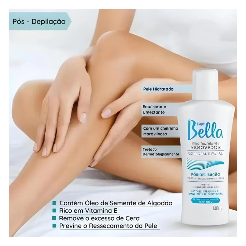 Kit Pré e Pós Depilação 140Ml + Gel Calmante Depil Bella