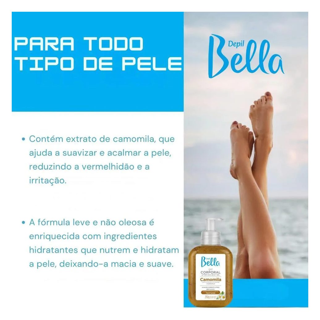Kit Pré e Pós Depilação 140Ml + Gel Calmante Depil Bella
