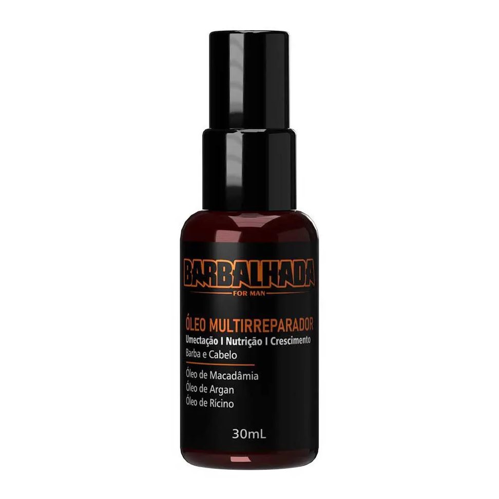 Óleo Multirreparador Barba e Cabelo Umectação e Crescimento 30Ml Barbalhada