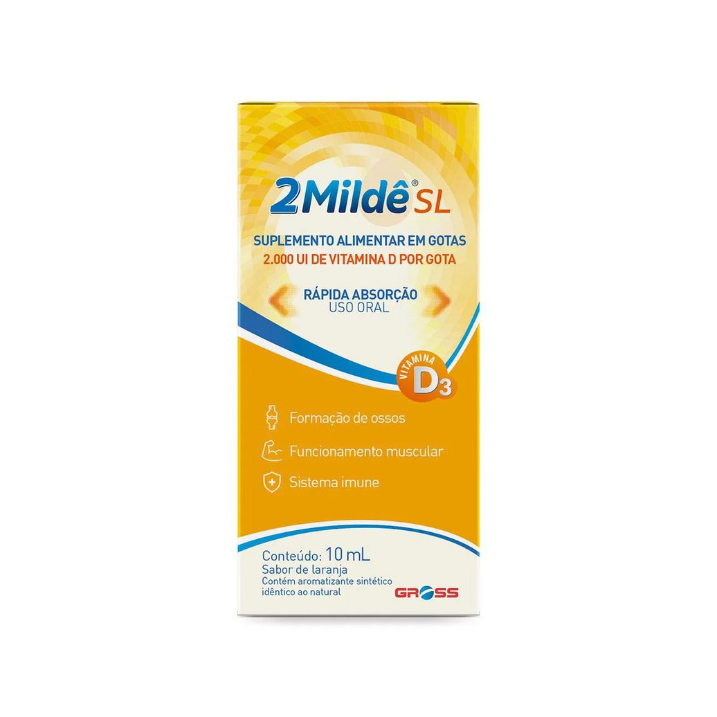 Suplemento Alimentar 2Milde Vitamina D3 sabor Laranja 10ml