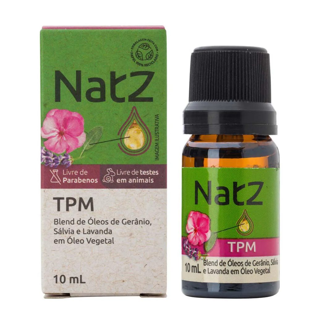 Óleo Essencial Natz TPM Gerânio, Sálvia e Lavanda 10ml