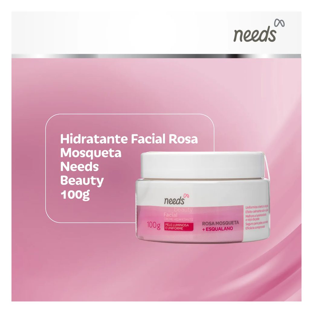 Creme Hidratante Facial Needs Beauty Rosa Mosqueta 100g