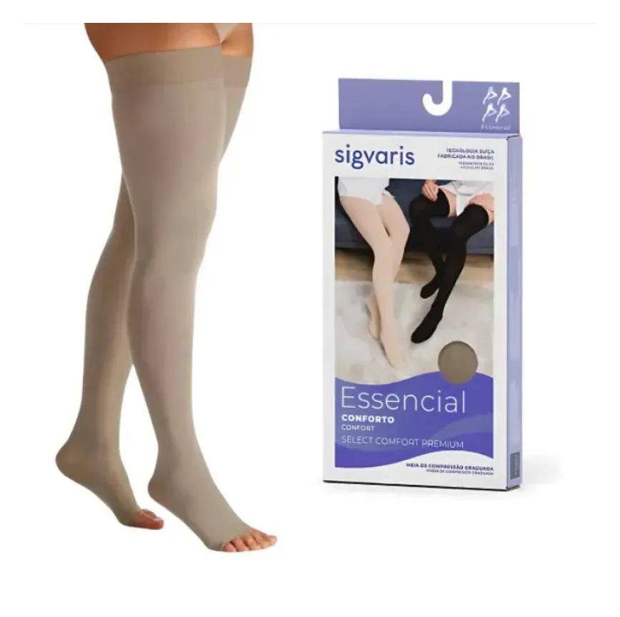 Meia de Compressão Select Comfort Premium 20-30 Mmhg Af Ponteira Aberta - Sigvaris M2