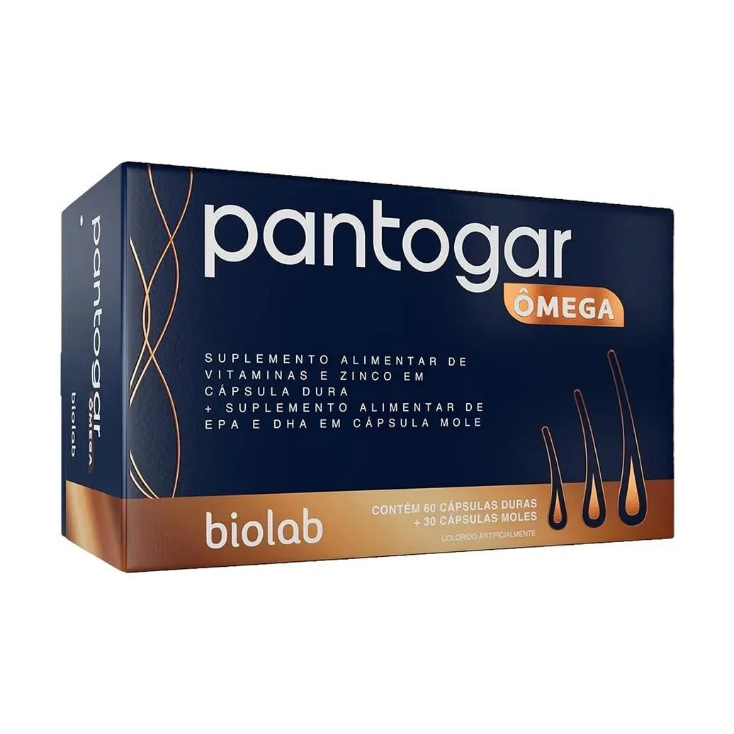 Pantogar Ômega Suplemento Alimentar 60 Caps Duras + 30 Caps Moles