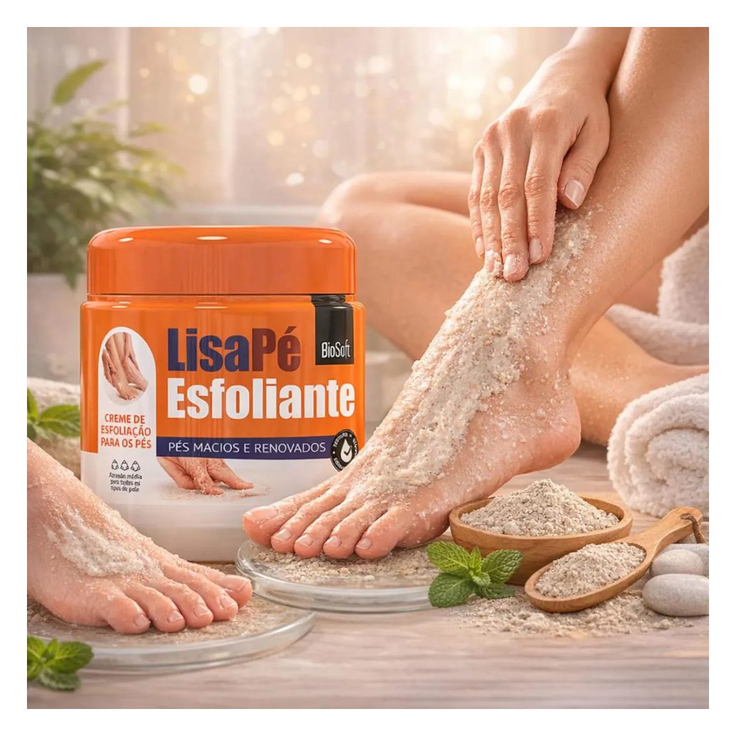 Creme Esfoliante para Pés Argila Natural Lisapé 110G