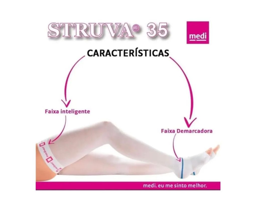 Meia de Compressão Struva 35 7/8 Meia Coxa com Faixa de Silicone - Mediven I
