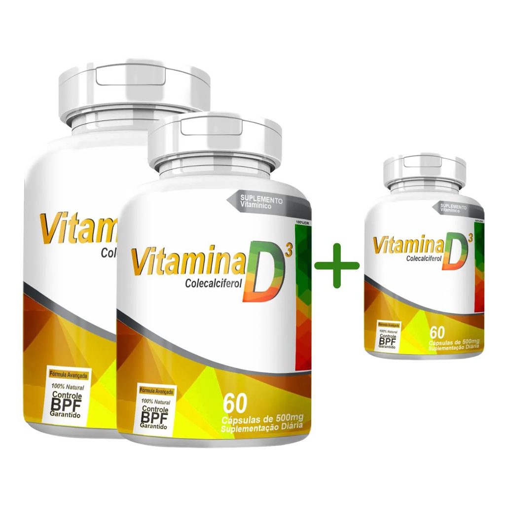 Vitamina D3 Colecalciferol 2000Ui Compre 2 Leve 3 com Total de 180 Capsulas