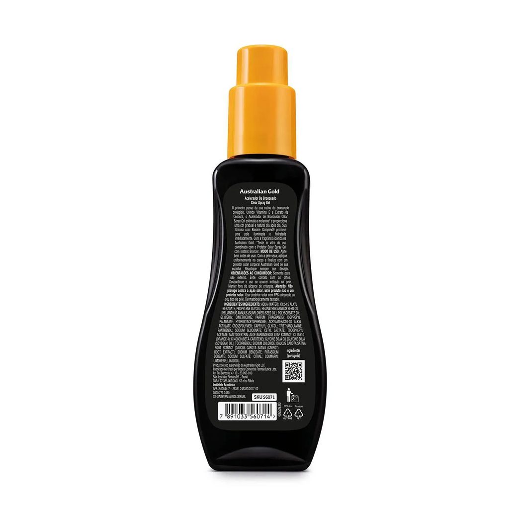 Acelerador de Bronzeado Australian Gold Clear Spray Gel 120g