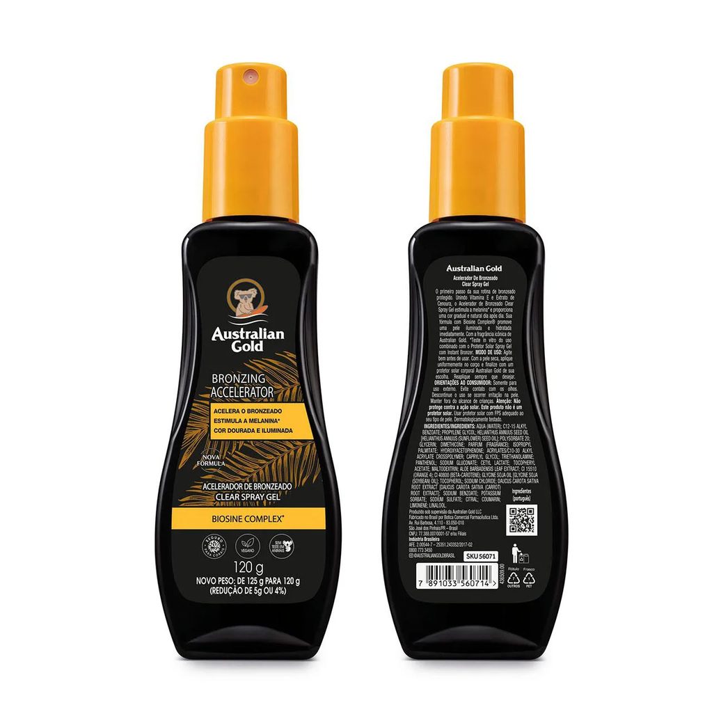 Acelerador de Bronzeado Australian Gold Clear Spray Gel 120g